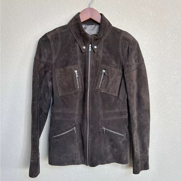 KOC Suede Lamb Leather Zip Jacket Women's Medium M Casual, Work-Casual Cool - Picture 1 of 8